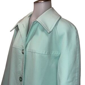 Vtg 60s NPC Fashions Light Green Trench Coat~M(?)~MCM SPRING See Measurements